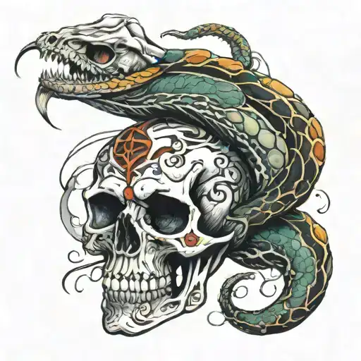 Skull An Snake