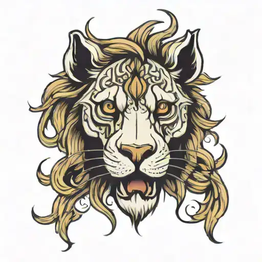 Lion Skull Tattoo Design