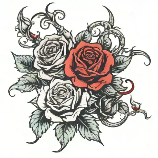 Mythological Demon Roses Intertwined