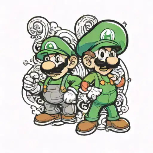 Mario & Luigi Tattoo Matching With