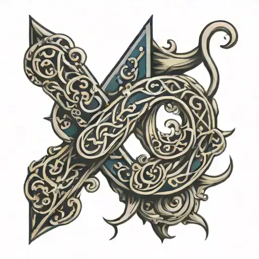 Letters C & B 3D Representation Intertwined Symbolizing