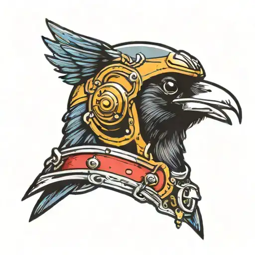 Crow With Space Helmet