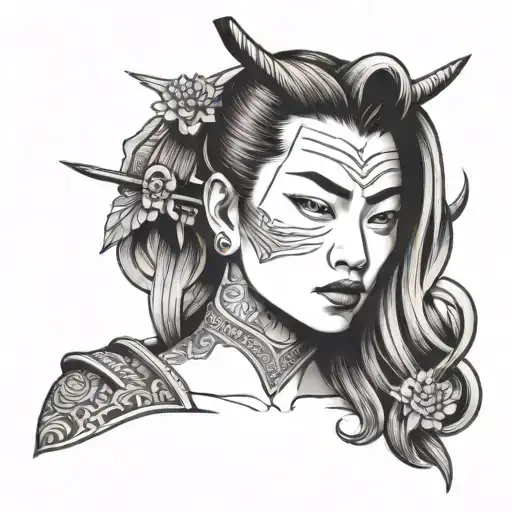 Samurai Woman Bust