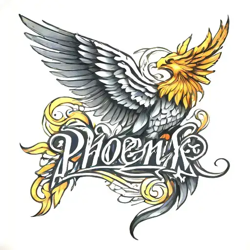 Phoenix Name Written Tattoo