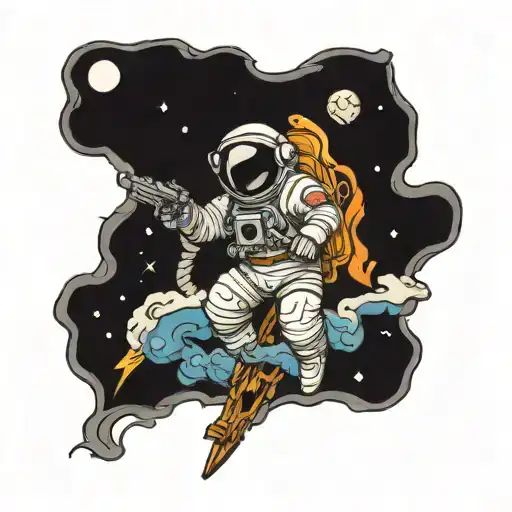 Astronaut On A Cross
