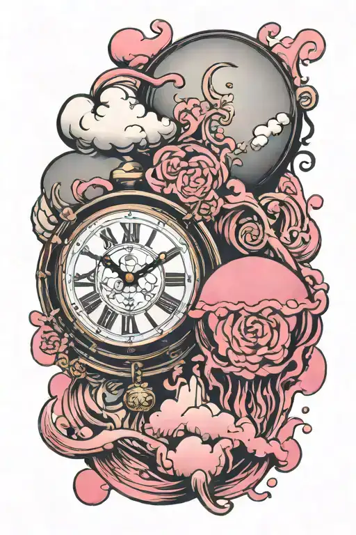 Pink Cloud Clock Melting