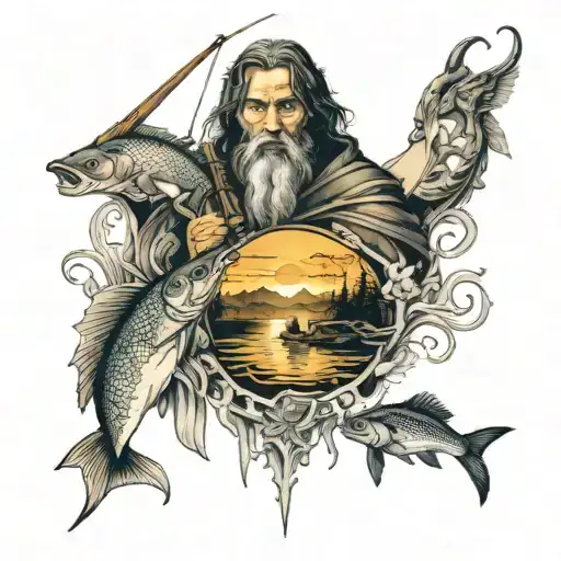 Lord Of The Rings And Fishing Scene