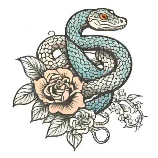 Compliments A Snake And Flowers