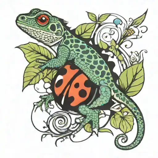 Lizard And Ladybug