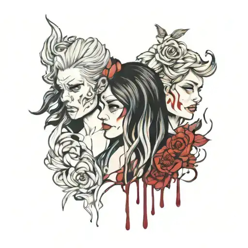 Four People Bleeding Different Colors