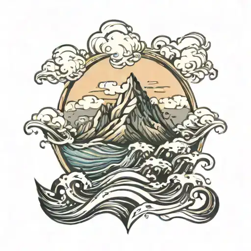 Mountain And Sea Waves