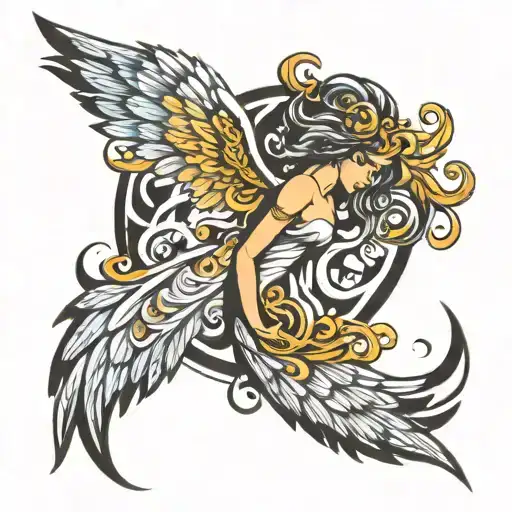 Swirling Angel Tribal