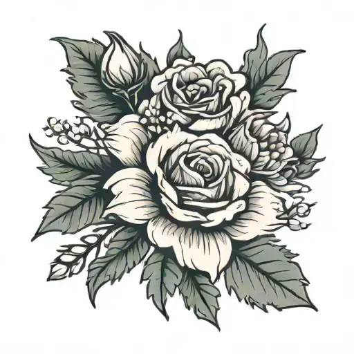 Rose Lavender Larkspur Poppy Aster Holly