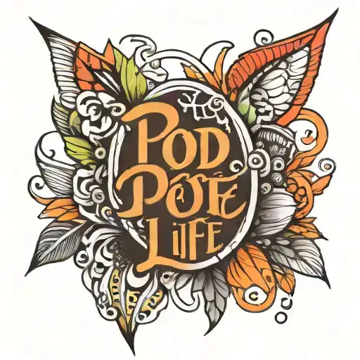 Pod Life Written In Script Font