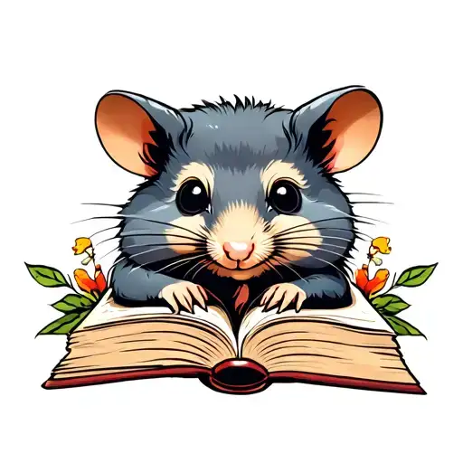 Opposum Reading Book Open
