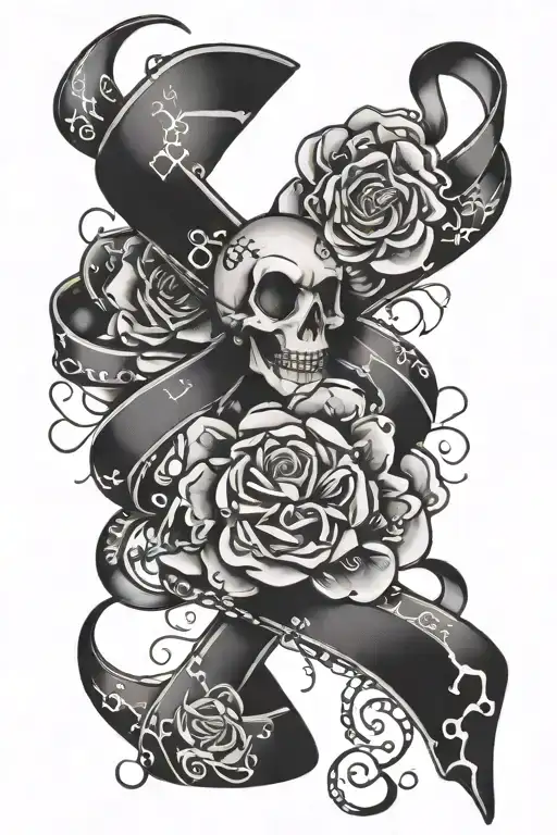 Trash Polka Cancer Ribbon