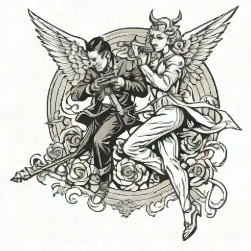 Angel And Devil Gunfight