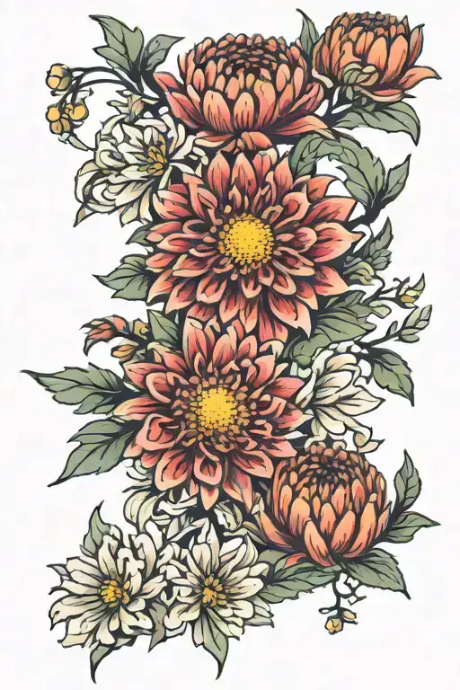 Aster Flower And Chrysanthemum Flower Military