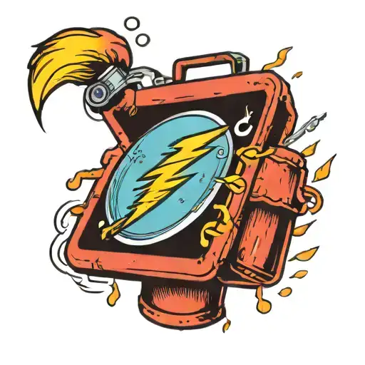 Flash Symbol Going Through A Gas Can