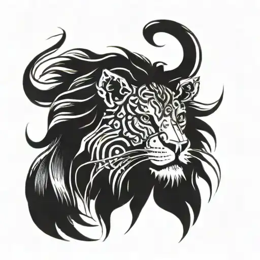 Cryptek Line Art With Lion Head