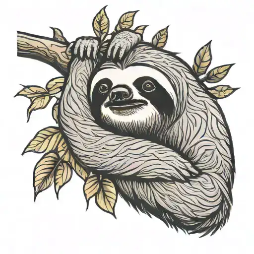 Sloth Hanging From A Tree