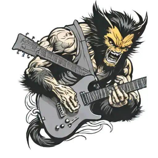 Wolverine Playing Guitar