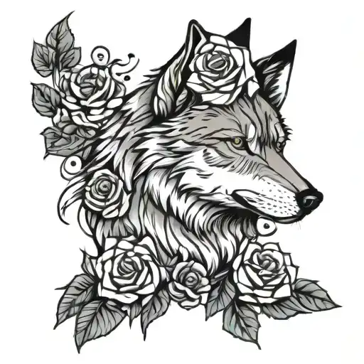Wolf And Roses