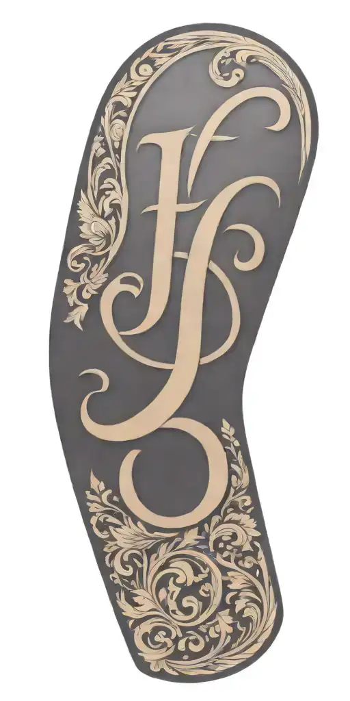 Color Tooled Leather With The Initials J And S