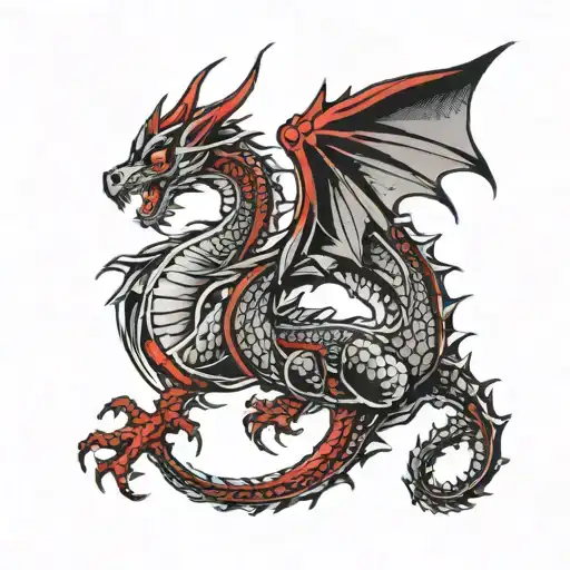 Black And Red Dragon Wrapped