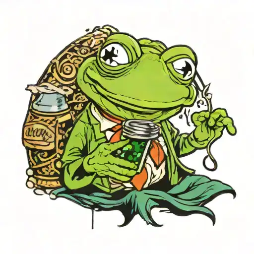 Kermit The Frog Holding A Pickle