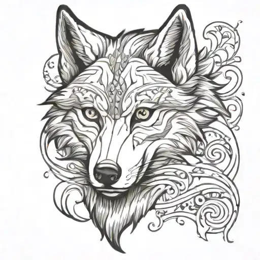 White And Black Wolf