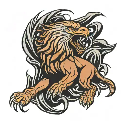 Eagle Attacking Lion