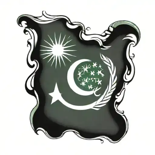 Pakistan Flag Primarily Black