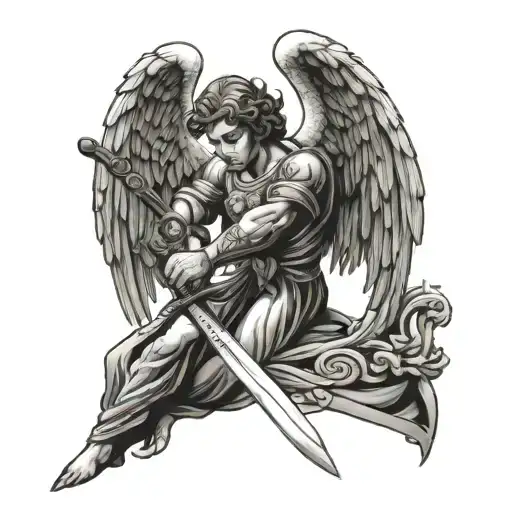 Angel Holding A Sword