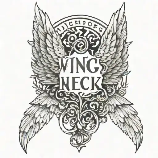 Wings Neck With Latin Quote