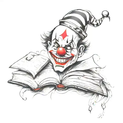 Clown Mask And Book
