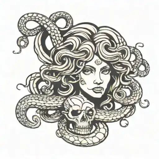 Medusa With Snakes Wrapped
