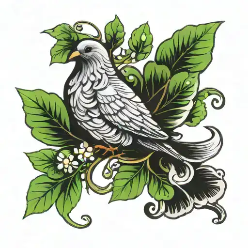 The Word Dove In The Shape Of The Number 5 Leaf Clover