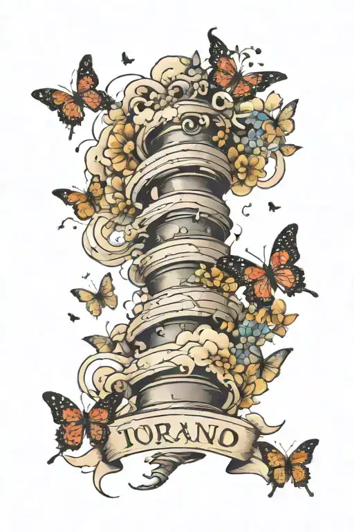 A Tornado Surrounded By Butterflies With A Quote Written