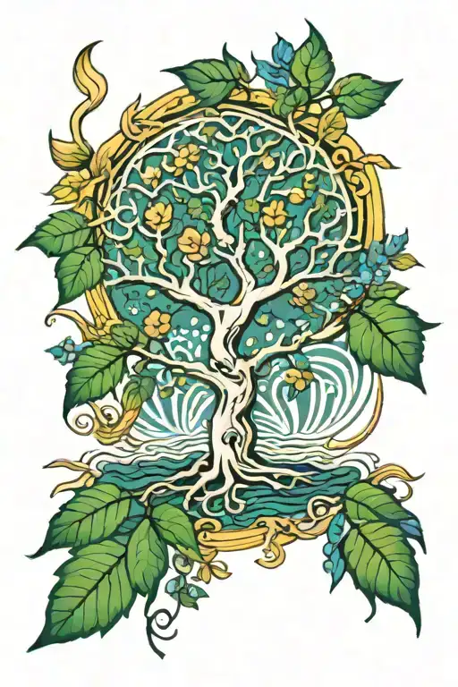 Van Gogh And Tree Of Life Intertwined