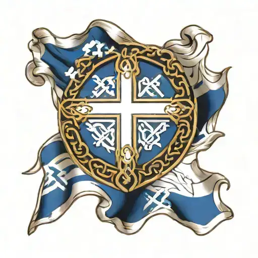 Eureka Flag Drawn With Celtic Line Art