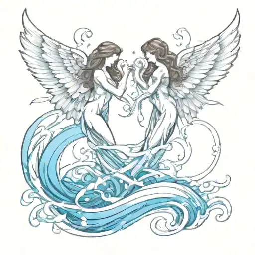 Angel Wings Made Out Of Flowing Water