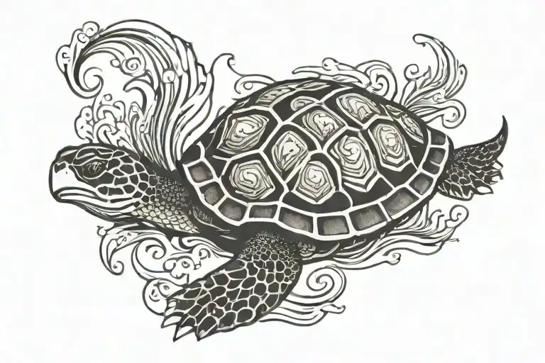 Hawaiian Turtle Swimming