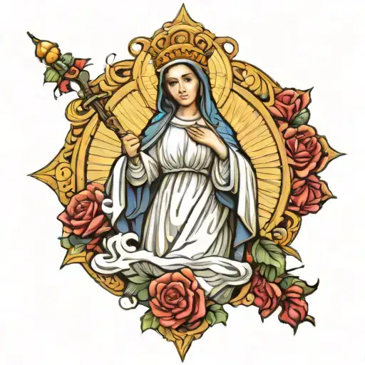 Virgin Mary Catholic Woman Fighting