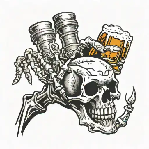 Skeleton Hand Holding A Beer