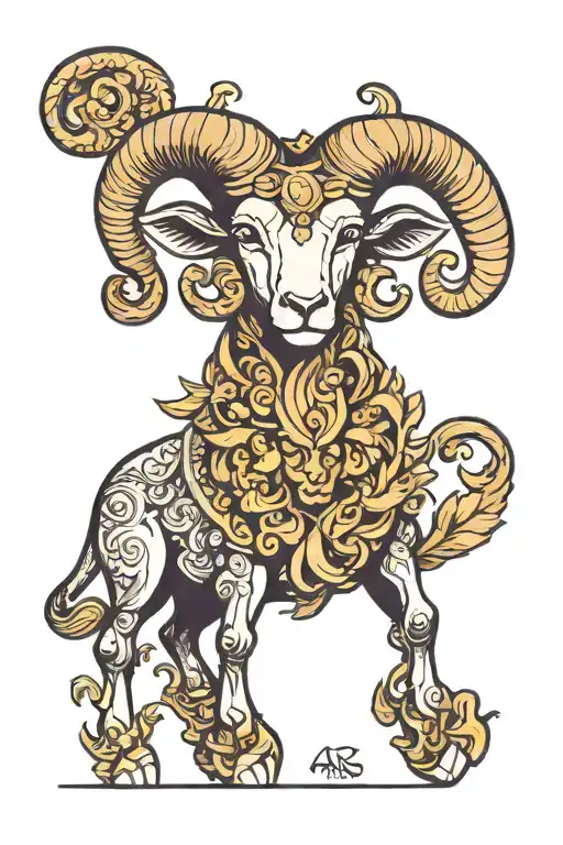 Aries Astrological Sign In Line