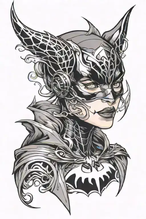 Batgirl With Marvel Venom Face Morphing