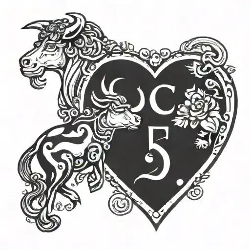 1 Taurus 2 Leo 1 Pisces Zodiac Sign In A Heart Shape