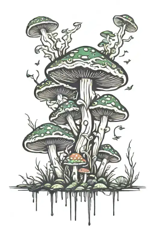 Trippy Psychedelic Mushroom Forest
