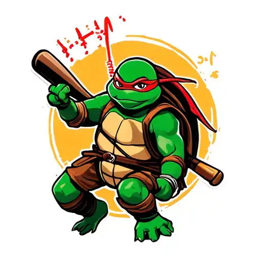 Ninja Turtle Swing A Baseball Bat